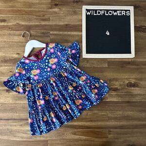 Wildflowers Pocketful Of Wonder Flower Pom Emma Top Blue Floral Short Sleeve 4
